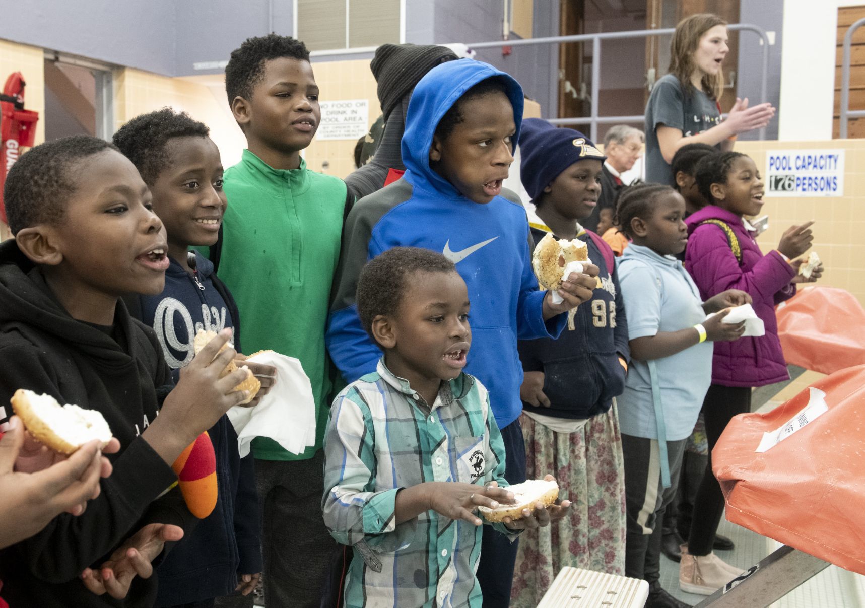 Refugee students hone their swimming skills